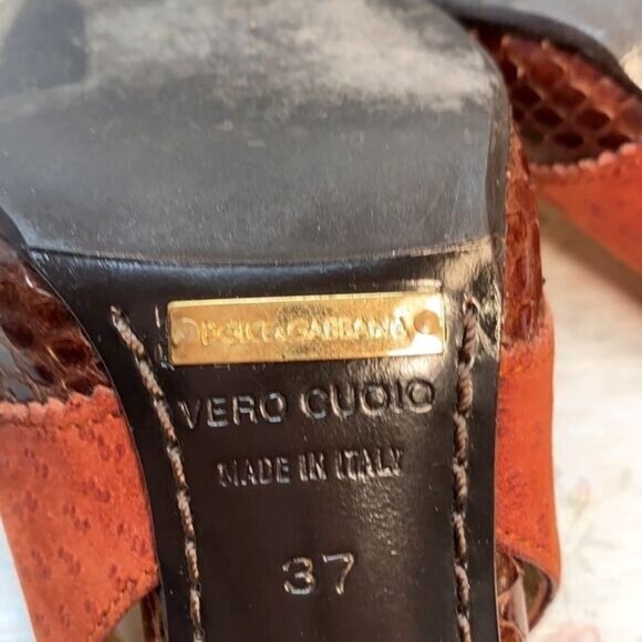 Dolce & Gabbana Womens Pointed Toe Slingback Stiletto Heels Size 38.5 Croc Embos - Picture 9 of 12